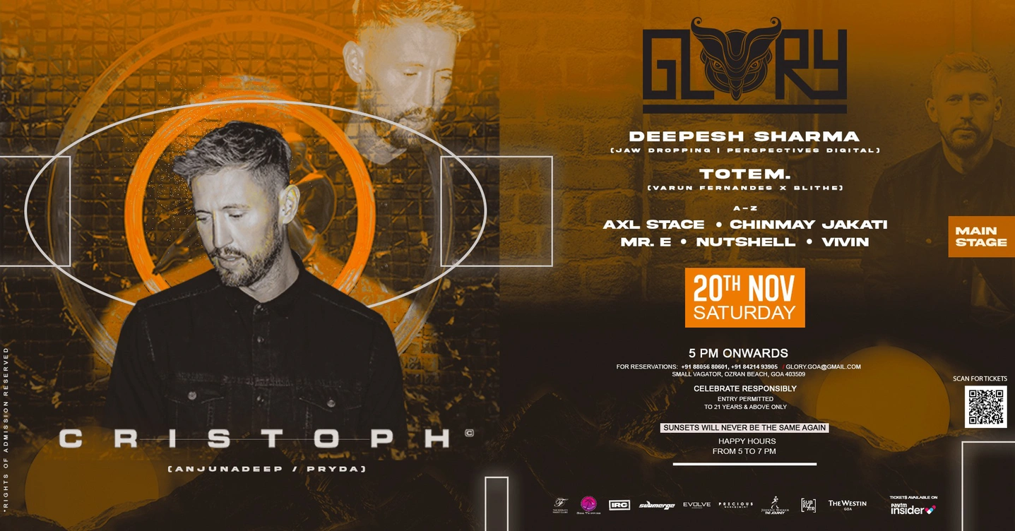 Cristoph at GLORY, Goa 20 Nov 2021